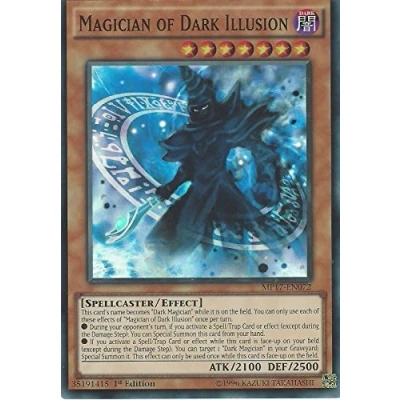 Image of YuGiOh MP17 EN072 1st Ed Magician of Dark Illusion Super Rare Card ( 2017 Mega Tin Yu Gi Oh! Single )