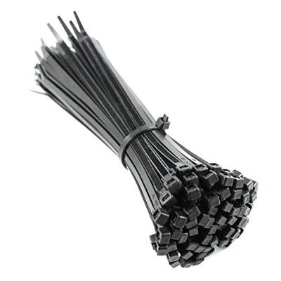 Image of UKCable Ties Cable 160mm x 4.8mm Black Nylon Plastic Zip Tie Wraps Pack of 200