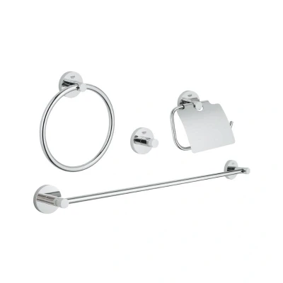 Image of Grohe Essentials 4 in 1 Master Bathroom Accessories Set Chrome (40776001)