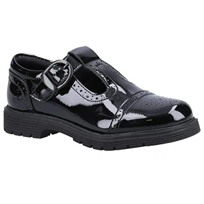 Image of Hush Puppies Paloma Patent Senior 2 School Uniform Shoe, Black, 7 UK
