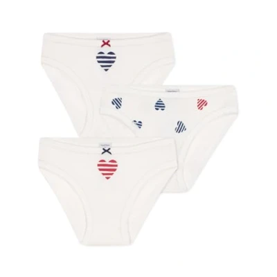 Image of Petit Bateau KIDS Culottes 3 PACK Briefs for kids, Size: 2y, Marshmallow/bleu/rouge/multicolor