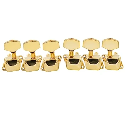 Image of Musiclily 3+3 Semiclosed Guitar Tuners Tuning Pegs Keys Machine Heads Set for Electric/Acoustic Guitar,Gold