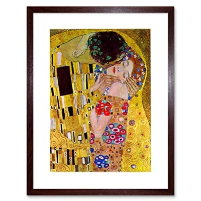 Image of Wee Blue Coo Klimt Kiss Old Master Painting Picture Framed Wall Art Print