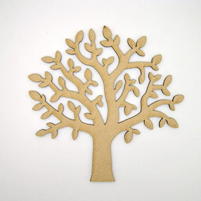 Image of MDF Tree Shape for Crafts Perfect Family Tree, Weddings (30cm x 30cm Approx. 12&quot;)