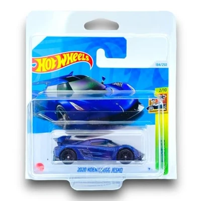 Image of Hot Wheels 2020 Koenigsegg Jesko (Metallic Purple) 2/10 HW Exotics 2024 184/250 (Short Card) includes a KLAS Car Keeper Protector Case HTC21
