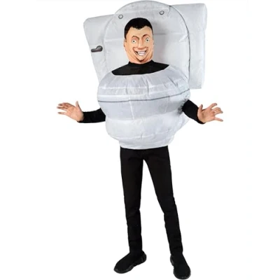 Image of Rubies Official Skibidi Inflatable Toilet Child Costume, Kids Fancy Dress, One Size