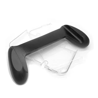 Image of Custom New3DSXL Hand Grips + Protective Crystal Shell, for New 3DS New3DS XL/LL 3DSXL 3DSLL Handheld Console, Nonslip Comfort Gaming Handle Split Clear Hard Housing Case Scratch Proof, Black
