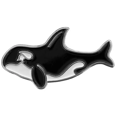 Image of Orca Killer Whale Enamel Pin Badge Black &amp; White 3 x 1cm