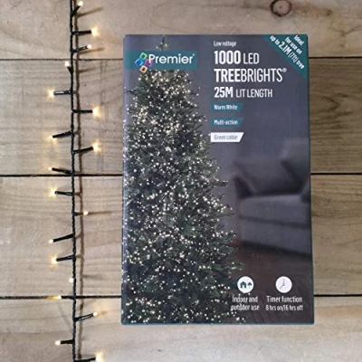 Image of 1,000 LED (25 Meter) Premier TreeBrights Cluster Tree Lights in Warm White