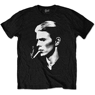 Image of David Bowie T Shirt Smoke Side Profile Official Mens Black L
