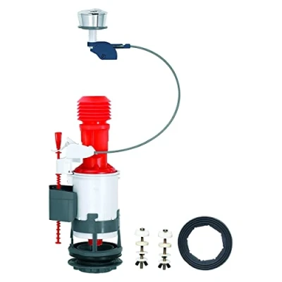 Image of Wirquin Jollyflush Dual 2 inch 50mm Flush Valve &amp; Chrome Push Button 14010401, Multi Colour