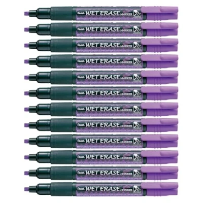 Image of Pentel Wet Erase Chalk Marker Medium Tip Violet (Pack of 12)
