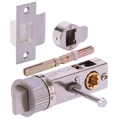 Image of HANDLEZONE® 76mm Privacy Bullet Latch, Round Designer Mortice Catch for Internal Timber Doors Satin Nickel