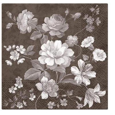 Image of Paw Decor Collection SIVE Paper Lunch Napkins for Decoupage Event Party VINTAGE BEAUTIFUL MYSTERY BROWN 33x33cm SDL121307