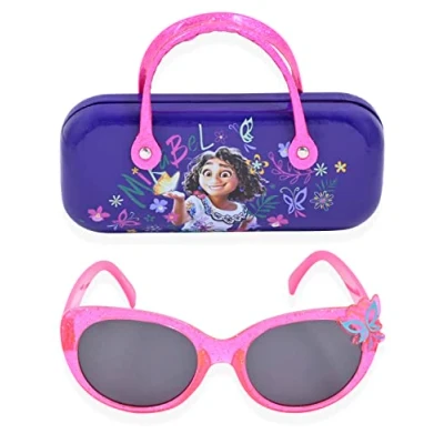 Image of Disney Encanto Girls Sunglasses for Kids with Matching Glasses Case Cute Girls, Pink, 55 mm