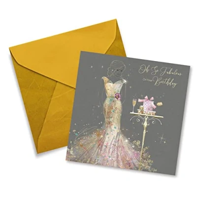 Image of Cherry Orchard Female Oh So Fabulous Birthday Card Dress Champagne Presents