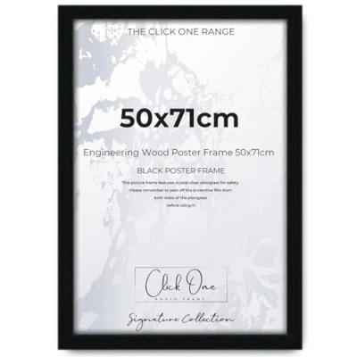 Image of Z&amp;Q Wall Mounted Poster Picture Frame Rustic 30 x 50 cm Display Painting Photo Print With HD Clear Perspex Both Ways Hanging Hooks MDF Wood 30x15mm Moulding
