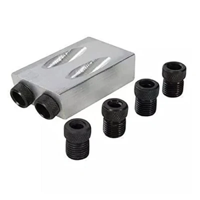 Image of Aluminium Pocket Hole Jig with Twin 6, 8, 10mm Drill bit Guides