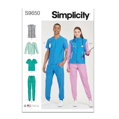 Image of Simplicity SS9650A Unisex Scrub A (XXS XS S M L XL XXL)
