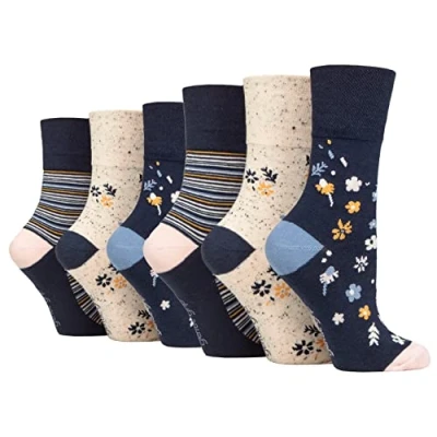Image of 6 Pairs Gentle Grip Socks size UK 4 8 (6 X RH256)