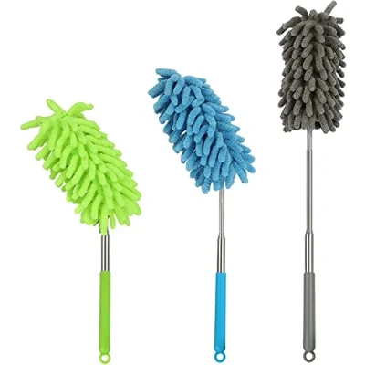 Image of Dusters for Cleaning, KissDate 3PCS Telescopic Bendable Microfiber Duster with Detachable Brush, Washable Hand Cleaning Ceiling Fan, Window, Car, Furniture, Air Conditioning