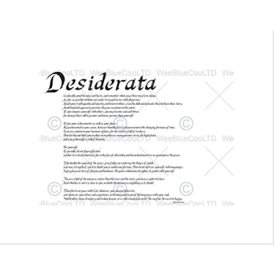 Image of Wee Blue Coo Desiderata Go Placidly Amid Noise Haste Quote Ehrmann Wall Art Print