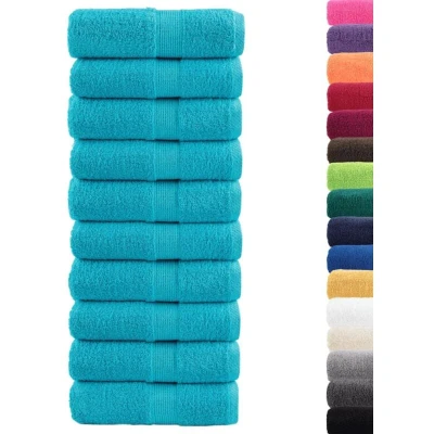 Image of vidaXL Premium Guest Towels SOLUND 10 pcs Turquoise 30x50 cm 600 gsm