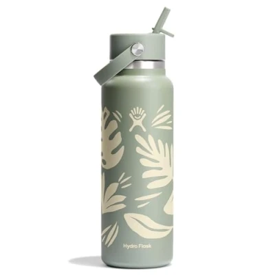 Image of Hydro Flask 40 Oz Wide Flex Straw Cap Botanical Bliss Agave