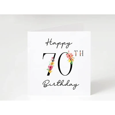 Image of Happy 70th Birthday Card, Age 70 Milestone Card Special for