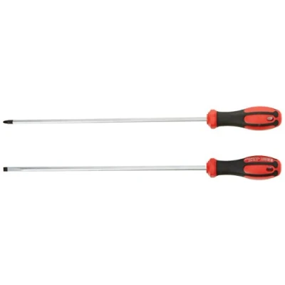 Image of Nerrad Tools NTSDSXLR 2 Piece Extra Long Reach Screwdriver Set, Black/Red, 400 mm