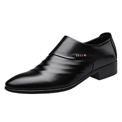 Image of ARtray Men&#039;s Formal Dress Shoes Pointed Toe Leather Oxfords Lace Up Smart Solid Color Fashion Shiny Ankle Boots Casual Work Office Comfort Business Flats Gifts For Men