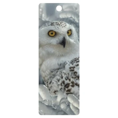 Image of 3D LiveLife Bookmark Snowy owl Sanctuary from Deluxebase. an with lenticular Artwork Licensed Renowned Artist Collin Bogle