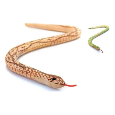 Image of The Home Fusion Company Childrens Kids Wooden Swaying Bendy Jointed Large Snakes Retro Toy Party Gift!