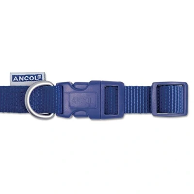 Image of Ancol Heritage Nylon Adjustable Collar Blue 45 70cm Sz 5 10