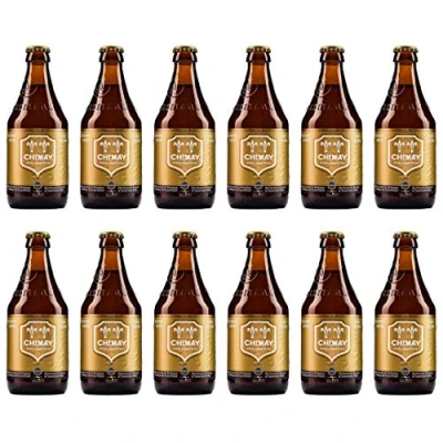 Image of Chimay Gold Belgian Trappist Blonde 330ml Bottles 4.8% ABV (12 Pack) Beer Gifts for Men, Birthday Men and Women, Beers Lagers Offers Gift Pack Alcohol Set