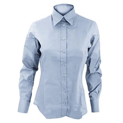 Image of Kustom Kit Ladies Corporate Long Sleeve Oxford Shirt (28) (Light Blue)