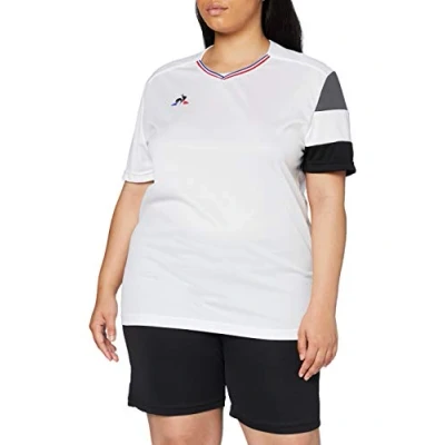 Image of Le Coq Sportif N5 Jersey Match Premium SS M new Optic T Shirt, Women, womens, 1821528, optical white, XL