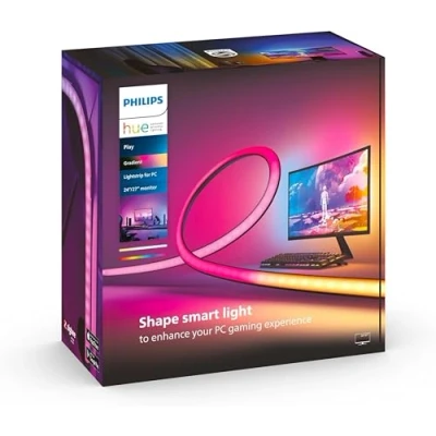 Image of Philips Hue Play Gradient PC Lightstrip [for 24 27 Inch Screens] LED Smart Lighting. Sync for Entertainment, Gaming and Media