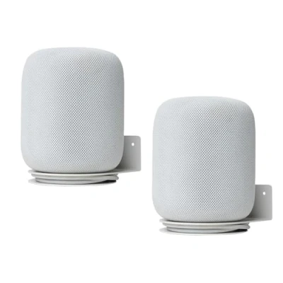 Image of shinar Metal Wall Mount Compatible with Homepod 1st/2nd, Bracket Accessories Stand 2 Integrated Cable Management Max. 20 lbs (2 Pack, White)