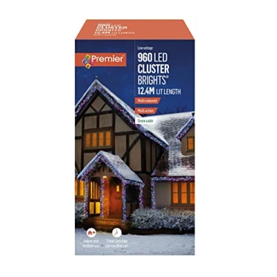 Image of Premier Decorations 960 Multi Action Cluster LED Lights with Timer Colour, ONE Size