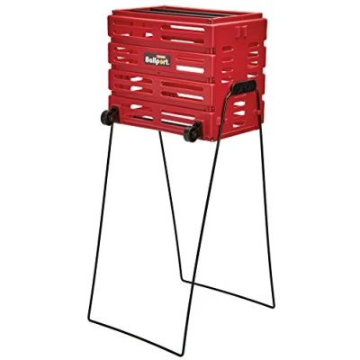 Image of Tourna Ballport Deluxe Tennis Ball Hopper with Wheels Blue