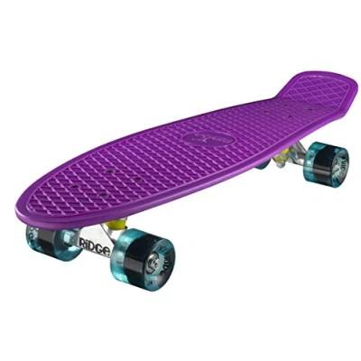 Image of Ridge Skateboards Unisex&#039;s Big Brother Large Retro Cruiser, Purple/Clear Blue, 27 Inch