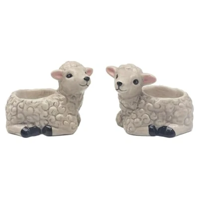Image of The Leonardo Collection Sheep Novelty Egg Cups for Kitchen &amp; Home Ideal Eggs Cup Holder Storage Durable Everyday Use Stylish Accessory As