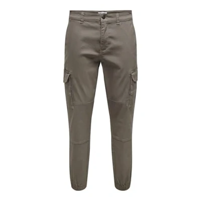 Image of Only &amp; Sons Onscam Stage CUFF Cargo trousers, Men&#039;s, Size: 30x32, Brown