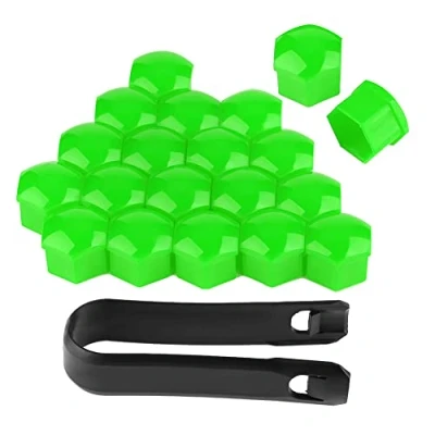 Image of Aramox Wheel Nut Rim Cover Tyre Screw Cap 20Pcs Decor Protection, 17mm Car Auto Hub Protection Anti theft [Green]