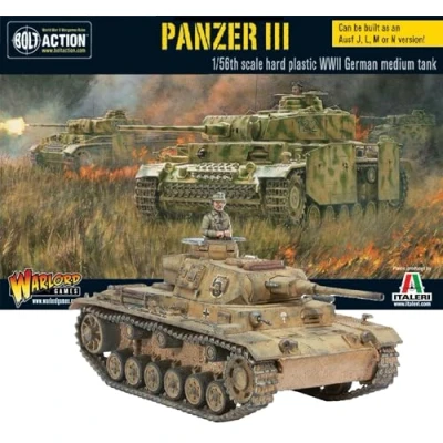 Image of Panzer III Medium Tank 1:56 / 28mm Plastic Scale Model for Bolt Action by Warlord Games Highly Detailed World War 2 Miniatures Table top Wargaming