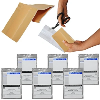 Image of Steroplast Hypo Allergenic Sterostrip Washproof Water Resistant First Aid Plaster Strip, 7.5cm x 1m (6 Pack)