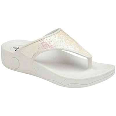 Image of DUNLOP Women FLIP Flops Sandals Ladies Toe Post Open Beach Summer Shoes Comfy Slipper Sliders (UK 5/EU 38, White)