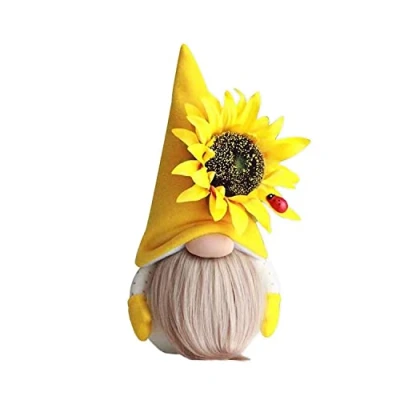 Image of AEX Christmas Gnome Faceless Doll Toy Santa Claus Home Table gonk Decoration Plush Elf Decor Kids Xmas Ornament Party Gift Holiday Festival Supplies (Sunflower Yellow)