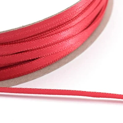 Image of Vaessen Creative Satin Ribbon, Red, 3mm x 100m Double Sided Shine for Card Making, Scrapbooks, Gift Wrapping and Other Craft Projects